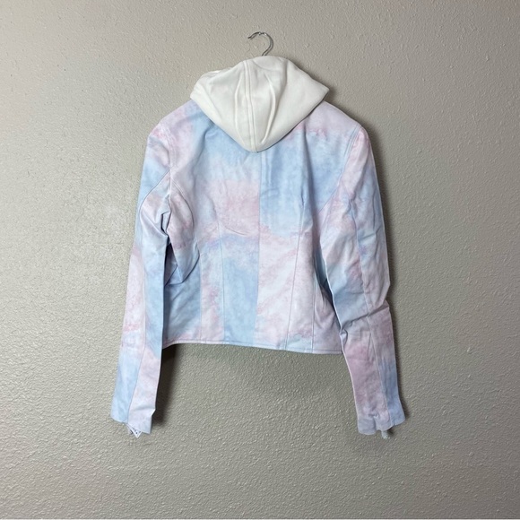 BLANK NYC Tie-Dye Faux Leather Moto with Removable Hood - Picture 7 of 16